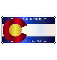 Colorado State License Plate Flag