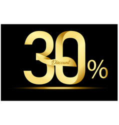 Golden 30 Percent Off Discount Sale Banner