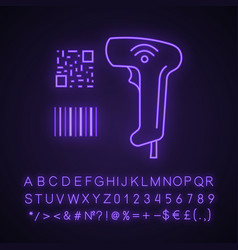 Barcode And Qr Code Scanner Neon Light Icon