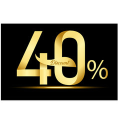 Golden 40 Percent Off Discount Sale Banner