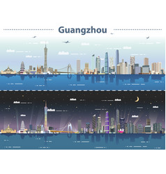 Guangzhou Skyline At Day And Night