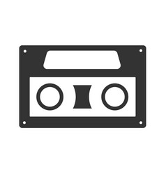 Icon for a compact audio cassette simple design Vector Image