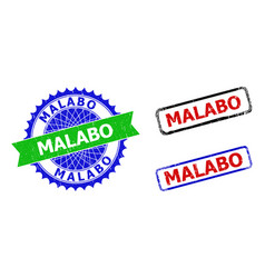 Malabo Rosette And Rectangle Bicolor Badges