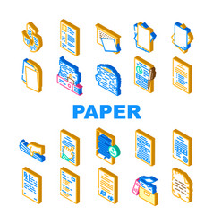 Paper White Torn Empty Icons Set