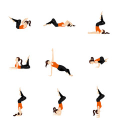 Yoga Asanas Set With Eagle Legs