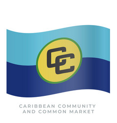 Caribbean Community And Common Market Waving Flag