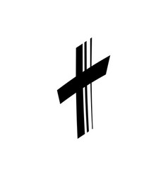 Christian Church Black Cross Logo Symbol