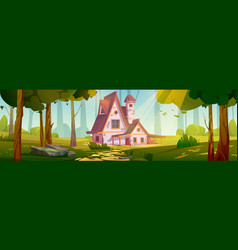 Country House In Green Summer Forest