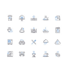 Food-serving Business Line Icons Collection