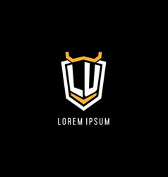 Initial Lu Geometric Shield Esport Logo Monogram