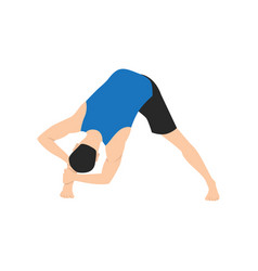 Man Doing Wide Legged Forward Bend Pose