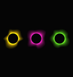 Set Of Circle Illuminate Light Frames With Color