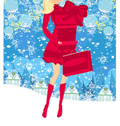 Christmas Shopping - Winter Sale Card