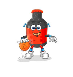 Cola Dribble Basketball Character Cartoon Mascot