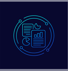 Financial Report Icon Linear Design