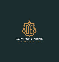 Initial De Logo For Law Firm With Luxury Modern