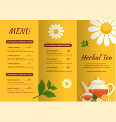 Herbal Tea Brochure Flat Cartoon Hand Drawn