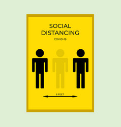 Social Distancing Sign Line Art Poster Design