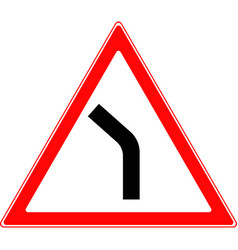 Triangular Road Sign Turn Left Image