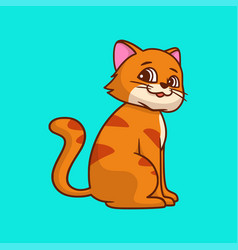 Cartoon Animal Design Cat Sitting Facing Sideways