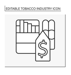 Cigarette Sale Line Icon