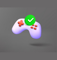 Gamepad With Green Checkmark 3d Icon