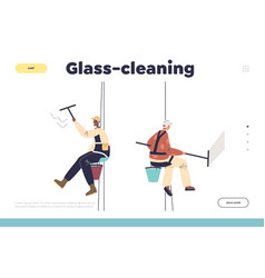 Glass Cleaning Concept Of Landing Page With Window