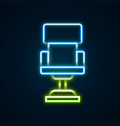 Glowing Neon Line Office Chair Icon Isolated