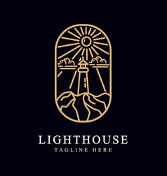 Lighthouse Design Line Art As Sailor Navigation