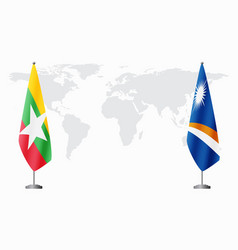 Myanmar And Marshall Islands Flags For Official