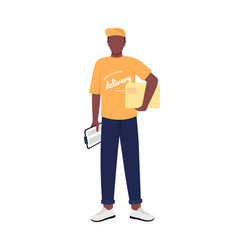 African American Delivery Man Flat Color Faceless