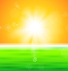 Background With Shiny Sun Over The Field