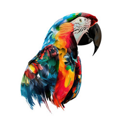 Beautiful Bright Ara Parrot In Watercolor Strokes