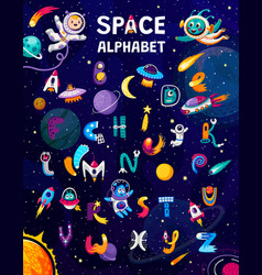 Cartoon Space Alphabet Set Of Letters