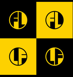 Simple Fl And Lf Letters Circle Logo Set Suitable