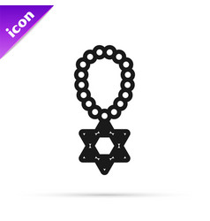 Black Line Star Of David Necklace On Chain Icon