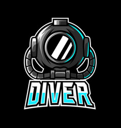 Diver Scuba Helmet Mascot Sport Esport Logo