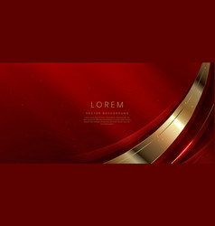 Abstract 3d Golden Curved Red Shape On Red