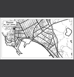 Durres Albania City Map In Black And White Color