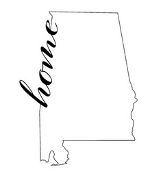 Alabama State Map Outline With Home