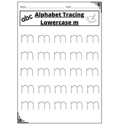 Alphabet Tracing Lower Case M Worksheet