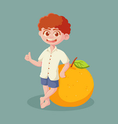 Cartoon Child With Giant Orange