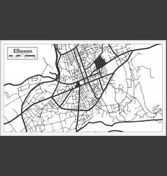 Elbasan Albania City Map In Black And White Color