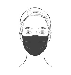 Face Mask Woman Wearing Disposable Medical