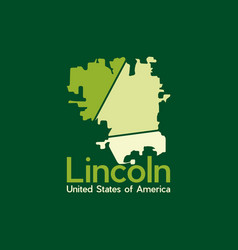 Lincoln City Map Geometric Simple Logo