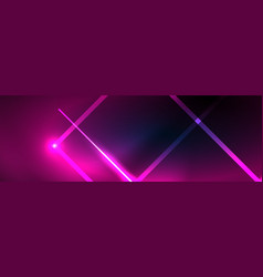 Shiny Neon Lights Dark Abstract Background With