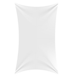 Vertical Textile Banner White Fabric Realistic