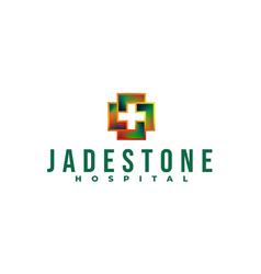 Colorful Jade Or Emerald Stone Cross Logo