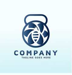 Cool Bumble Bee Logo Design With Fitness Icon