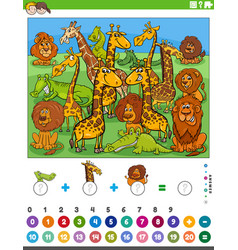 Counting And Adding Activity With Cartoon Animals